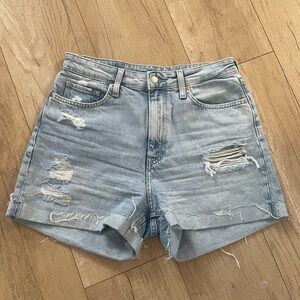 H&M Light Blue Distressed Jean Shorts
